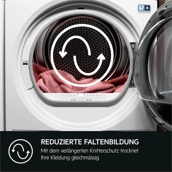 AEG W?rmepumpentrockner 8 kg ?C Serie 8000 AbsoluteCare Wolle- und Seidetrocknung ?C Testsieger der Stiftung Warentest ?C A+++ ?C Energiesparend ?C Trommelbeleuchtung ?C Knitterschutz ?C TR8AMZ68 – Bild 12