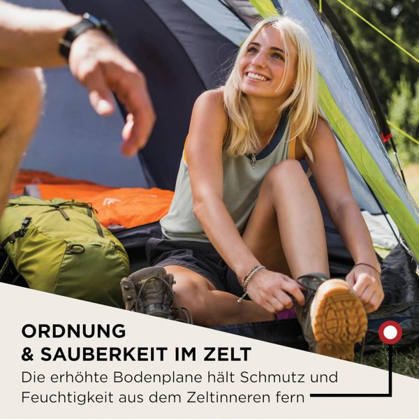 Coleman Zelt Darwin 2-4 | Kompaktes 2 bis 4 Mann Kuppelzelt | Modelle mit abgedunkelter Schlafkabine | Leichtes Camping. Festival. Trekkingzelt | 4500 mm wasserdicht | integrierte Bodenplane – Bild 8