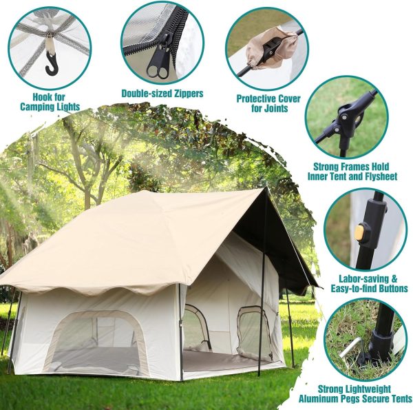 Chihee Camping Zelte Pop-Up Stand-up Zelt. Familien-Kabinenzelt mit Markise Veranda 4-Personen Outdoor-Zelt mit Bildschirm Raum gro?e Kapazit?t. Wasserdicht und Winddicht. einfacher Aufbau. Wandern – Bild 7