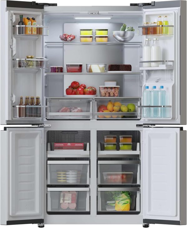 Cecotec Amerikanischer K??hlschrank. 4 T??ren. Edelstahl. 564 l. Bolero. CoolMarket. 4D 564. Edelstahl. 183 cm hoch. 91 cm breit. Wasserspender. geringer Stromverbrauch. Invertermotor. Total NoFrost – Bild 3