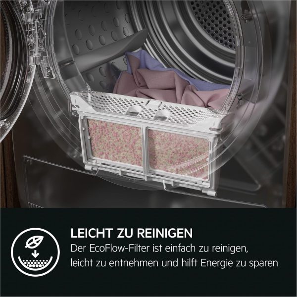 AEG W?rmepumpentrockner 8 kg ?C Serie 8000 AbsoluteCare Wolle- und Seidetrocknung ?C Testsieger der Stiftung Warentest ?C A+++ ?C Energiesparend ?C Trommelbeleuchtung ?C Knitterschutz ?C TR8AMZ68 – Bild 10