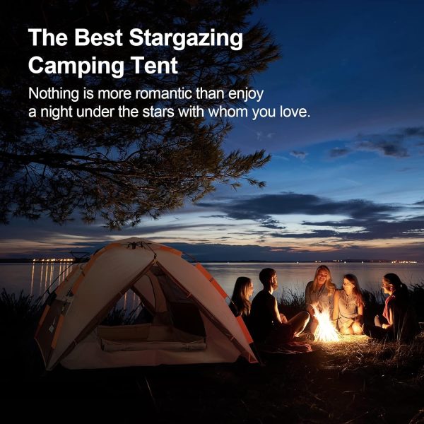 Camping Zelt. Pop Up Zelt 3 Personen Familie Kuppelzelt Wasserdicht Winddicht mit 2 Mesh-T??r. 2 Mesh-Fenster. 2 in 1 Doppelschichten. Tragetasche f??r Camping Wandern Backpacking – Bild 9