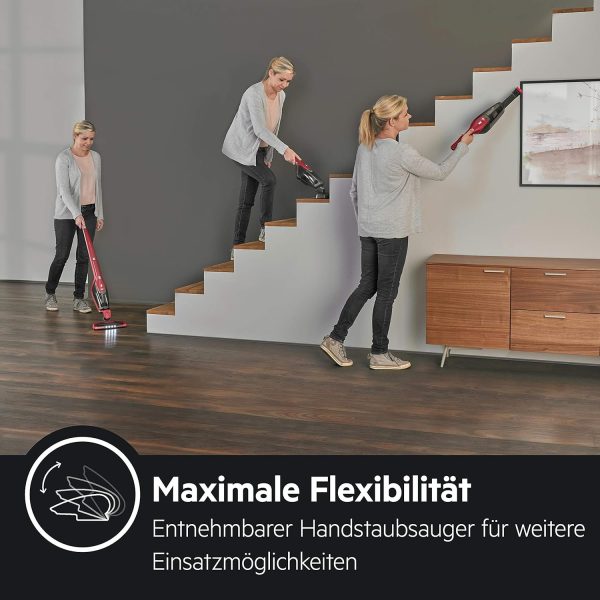 AEG Ergorapido CX7-2-45AN 2in1 Akku-Staubsauger / beutellos / Tierhaard??se / bis zu 45 Min. Laufzeit / freistehend / 180?? Drehgelenk / B??rstenreinigungsfunktion / LED-Licht / rot / Exklusiv bei Amazon – Bild 6