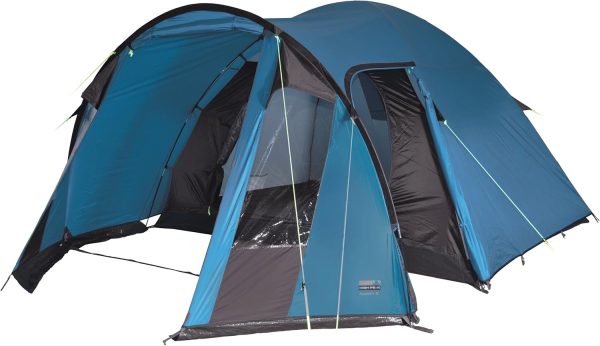 High Peak Kuppelzelt Tessin 5. Campingzelt mit Vorbau. 2 Eing?nge. Familien-Zelt f??r 5 Personen. extra hoher Eingang. doppelwandig