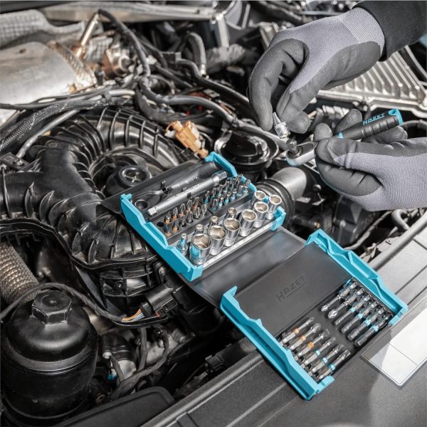 HAZET SmartCase Steckschlüsselsatz 2200SC-2 I 50-teiliges Werkzeug Steckschlüssel-Set. Antrieb: Sechs- und Vierkant 6.3 mm (1/4 Zoll). mobiler Werkzeugkoffer Made in Germany – Bild 5