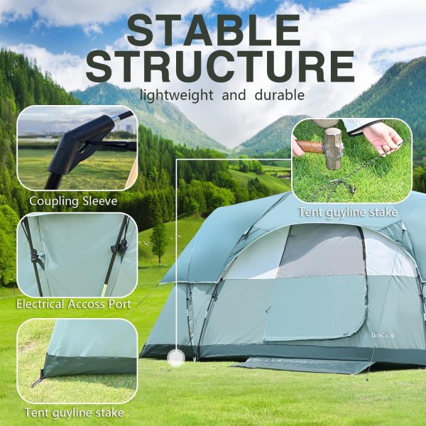Zelte 4/6/8 Person. Einfacher Aufbau Wasserdichtes Campingzelt mit Regenschutz. Tragbares Doppellagiges Gro?es Familienzelt f??r Camping Hinterhof Outdoor &Wandern – Bild 2