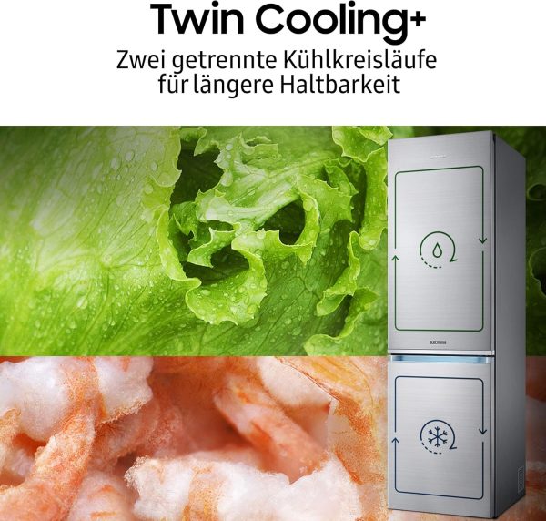 Samsung RB53DG706BB1EF K??hl-Gefrierkombination. 203 cm. 538 l. Extra breit (75 cm). K??hlschrank mit Gefrierfach. Wifi & AI Energy Mode. Twin Cooling+. Twist Ice Maker. Premium Black Steel – Bild 5