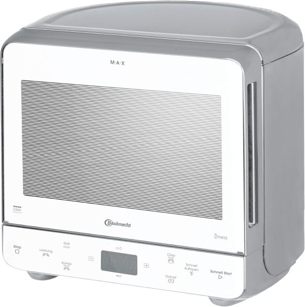 Bauknecht MW 39 WSL / Kombination Grill und Mikrowelle / Crisp Funktion / 700 W / 13 L Garraum / Super-Kompakt Design / Dampfgarfunktion / Schnellauftau-Funktion. Wei?/Silber