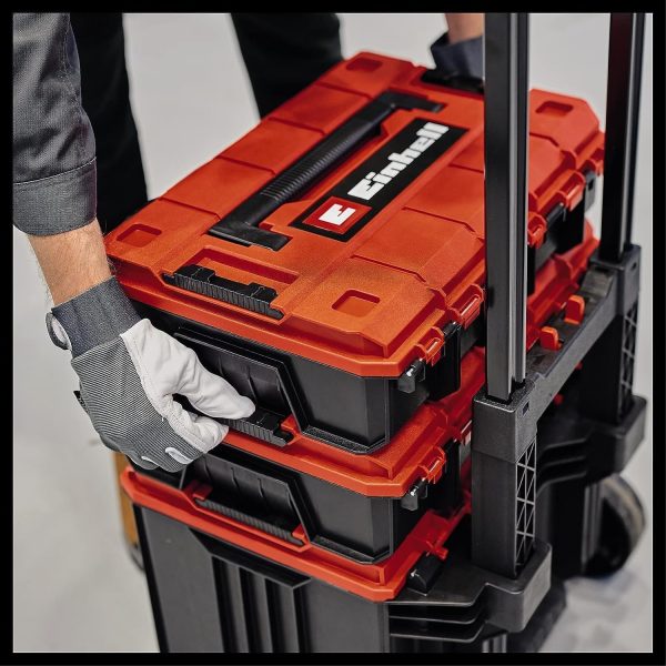 Original Einhell E-Case Tower Systemkoffer-Set (max. 120 kg. bestehend aus 3 Koffern inkl. Zubehör. Aufbewahrung & Transport von Zubehör und Werkzeug. stapelbar. verknüpfbar) – Bild 6