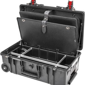 STIER Werkzeugkoffer | Werkzeugtrolley | Werkzeugtafel | Werkzeugkiste Premium-Ausführung mit Rollen und Teleskopgriff. flugtauglich. leer | unbestückt. MADE IN EUROPE
