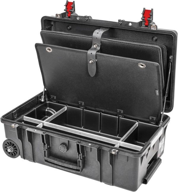 STIER Werkzeugkoffer | Werkzeugtrolley | Werkzeugtafel | Werkzeugkiste Premium-Ausführung mit Rollen und Teleskopgriff. flugtauglich. leer | unbestückt. MADE IN EUROPE