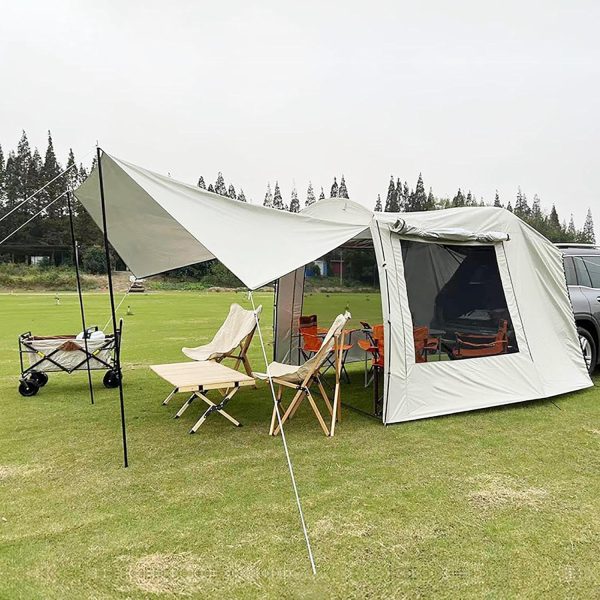 SUV Zelt - Outdoor Fahrzeugzelt Carport Wohnmobil | Auto Heckklappe Zelt. Sonnentasse. gro?er schattiger Raum. SUV Campingzelt mit integriertem Moskitonetz. SUV Zelt – Bild 2
