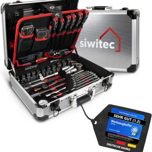 Werkzeugkoffer 140-teilig | Werkzeug Set CRV | Werkzeugkasten gefüllt mit Zangen. Schraubendrehern. Schlüsselsatz uvm | Profi Werkzeugkoffer