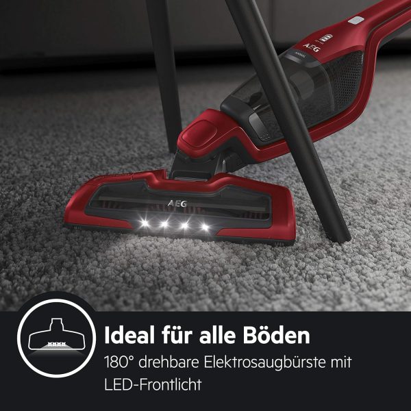AEG Ergorapido CX7-2-45AN 2in1 Akku-Staubsauger / beutellos / Tierhaard??se / bis zu 45 Min. Laufzeit / freistehend / 180?? Drehgelenk / B??rstenreinigungsfunktion / LED-Licht / rot / Exklusiv bei Amazon – Bild 8