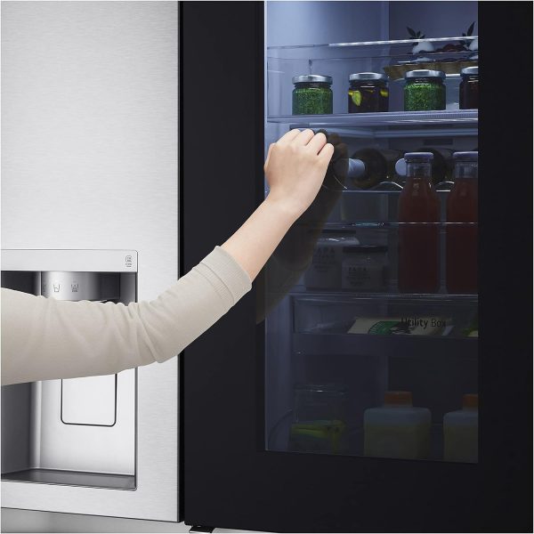 LG GSXV91BSAF. Klasse F. 635 L. Side-by-Side K??hlschrank mit InstaView. Total No Frost mit Gefrierfach. Crushed Ice - & Wasserspender mit UVnano. DoorCooling+. LINEARCooling. Wi-Fi ? Brushed Steel – Bild 8