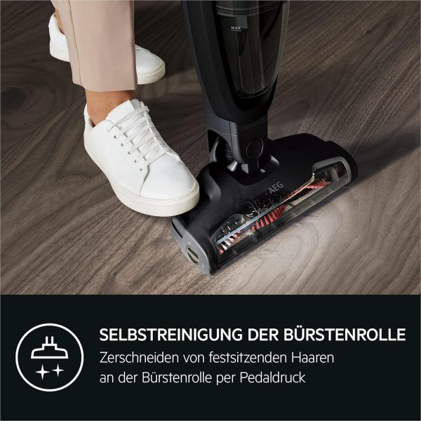 AEG QX6-1-45AN Akku Staubsauger kabellos / Staubsauger beutellos / leise / Handstaubsauger akku / 45 min Laufzeit / leicht / Hartboden / 2in1 / Tierhaare / Hund / Katze / Teppich / Auto / grau – Bild 6