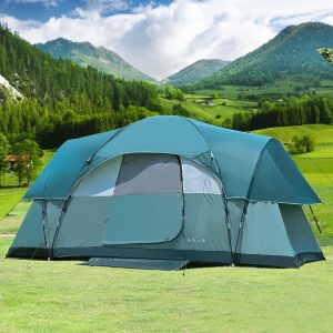 Zelte 4/6/8 Person. Einfacher Aufbau Wasserdichtes Campingzelt mit Regenschutz. Tragbares Doppellagiges Gro?es Familienzelt f??r Camping Hinterhof Outdoor &Wandern