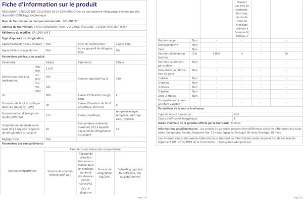 Bauknecht KR 17G4 WS 2 K??hlschrank/ 167 cm H?he/ 318 Liter Gesamtnutzinhalt/ ProFresh/ Hygiene+ Filter/ Superk??hlfunktion/ Umluftk??hlung/ wei? – Bild 8