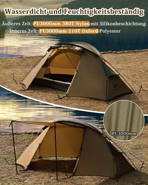 Zelt 1 Person Nylon Ultraleichte Campingzelt Kleine Packungsgr??e. 4 Saison Wasserdicht & Winddicht Kompakt Kuppelzelt f??r Hiking. Wandern. Camping. Outdoor – Bild 2
