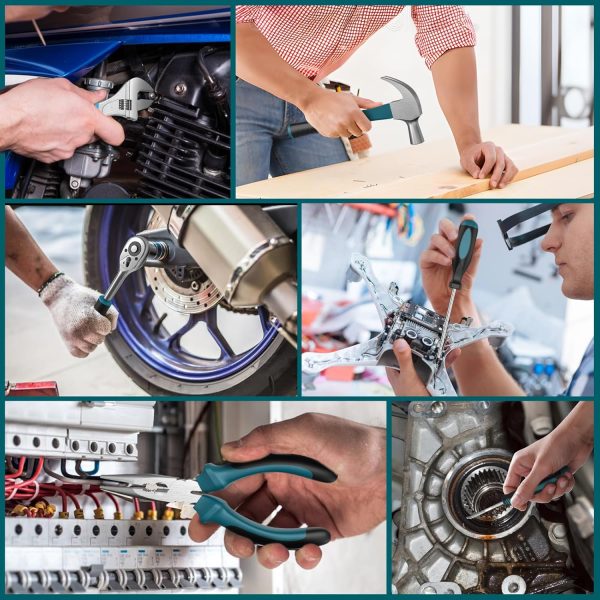 Werkzeugkoffer 255 tlg mit Akkuschrauber 21V - Sundpey Akkuschrauber Set mit 2 * 2000mAh Akku Werkzeugkoffer Gefüllt für Haus-/Autoreparaturen Werkzeugkasten Aufbewahrungskoffer mit Schublade – Bild 6