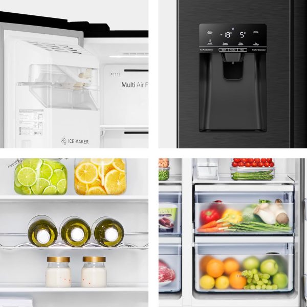 Hisense RS694N4TFE Side-by-Side K??hl-Gefrierkombination/ NoFrostPlus/ Inverter-Kompressor/ Eis-Wasser Spender/ HolidayMode/ 178.6 cm/ K??hlteil 371 l/ Gefrierteil 191 l/ 42 dB/ 323 kWh/ Jahr. Schwarz – Bild 14