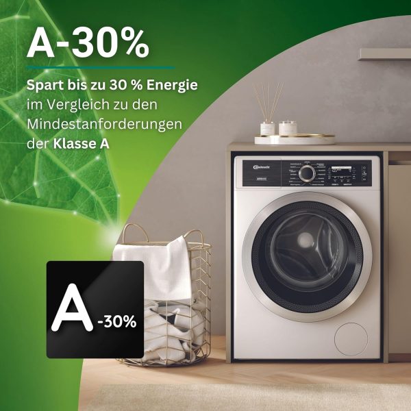 Bauknecht B8 09AD SILENCE DE Waschmaschine Frontlader/Gentle-Power/Energieeffizienklasse A-30 Prozent/Besonders leise Waschmaschine/AutoDose/Steam-Hygiene. Refresh.-Finish/Volle Ladung 45 Min. – Bild 4