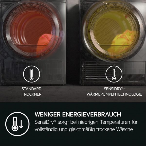 AEG W?rmepumpentrockner 9 kg| Serie 7000 SensiDry schonendes & energiesparendes Trockenverfahren| A+++| Mengenautomatik| Schontrommel| Knitterschutz | TR7T60690 – Bild 2