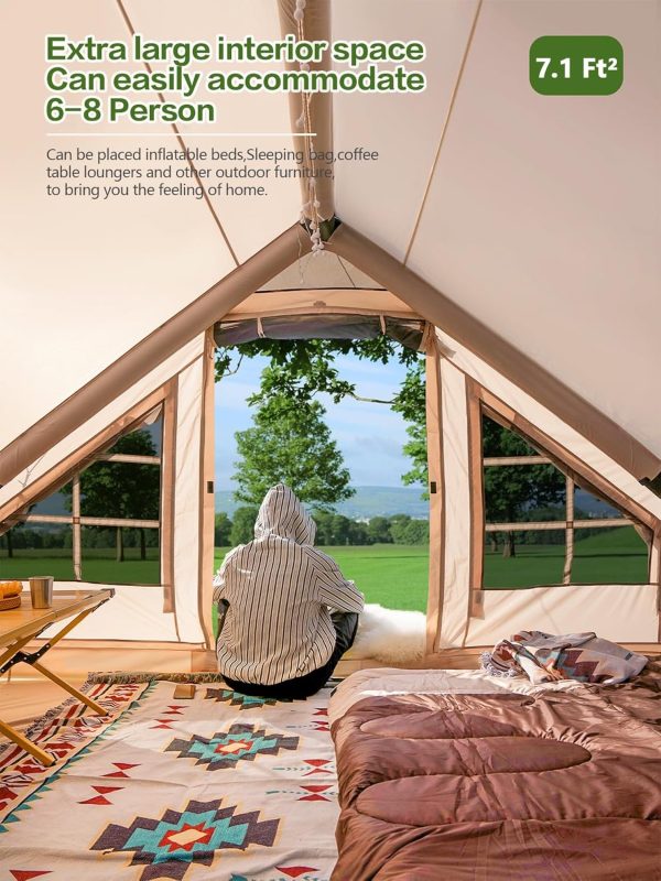 aufblasbare Zelt 2/4/6/8 Personen Zelte f??r Camping. Big Air Haus Zelt enth?lt Rainfly. einfache Einrichtung gro?e aufblasen Zelte f??r Camping im Freien. Glamping Zelte gro?e Apsis. – Bild 4
