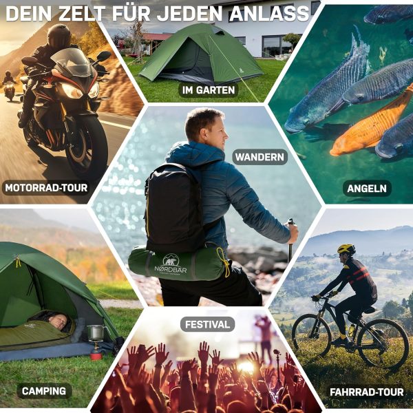 Zelt Ultraleicht & wasserdicht f??r 1-2 oder 3-4 Personen | Outdoor Zelt f??r Camping. Trekking oder Festival | Trekkingzelt. Campingzelt. Wanderzelt – Bild 3