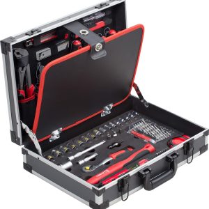 Meister Werkzeugkoffer 121-teilig - Stabiler Alu-Koffer - Werkzeug-Set - Für Haushalt. Garage & Werkstatt / Profi befüllt / Werkzeugkiste / Werkzeugbox komplett / 8971460