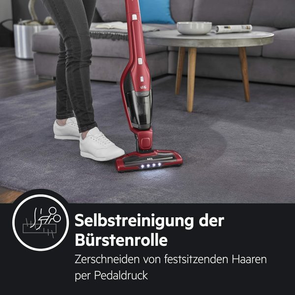 AEG Ergorapido CX7-2-45AN 2in1 Akku-Staubsauger / beutellos / Tierhaard??se / bis zu 45 Min. Laufzeit / freistehend / 180?? Drehgelenk / B??rstenreinigungsfunktion / LED-Licht / rot / Exklusiv bei Amazon – Bild 9
