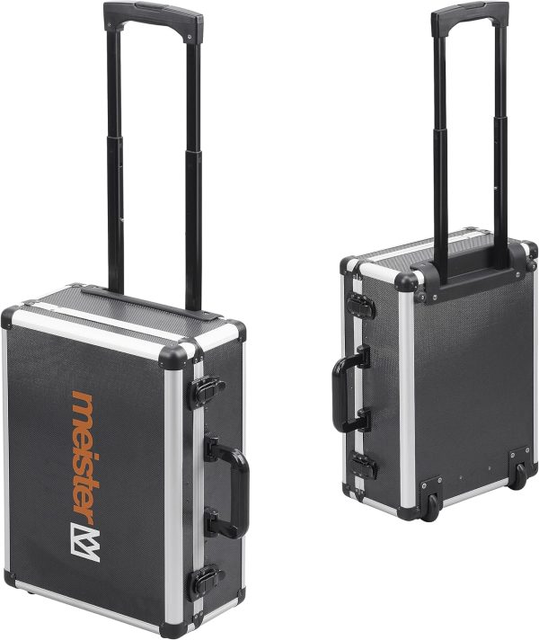 Meister Werkzeugtrolley 230-teilig - Werkzeug-Set - Mit Rollen - Teleskophandgriff/Profi Werkzeugkoffer befüllt/Werkzeugkiste fahrbar auf Rollen/Werkzeugbox komplett mit Werkzeug / 8973740 – Bild 4