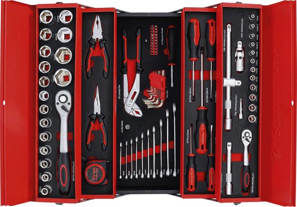 BGS Diy 6056 | Metall-Werkzeugkoffer inkl. Werkzeug-Sortiment | 86-tlg. – Bild 4