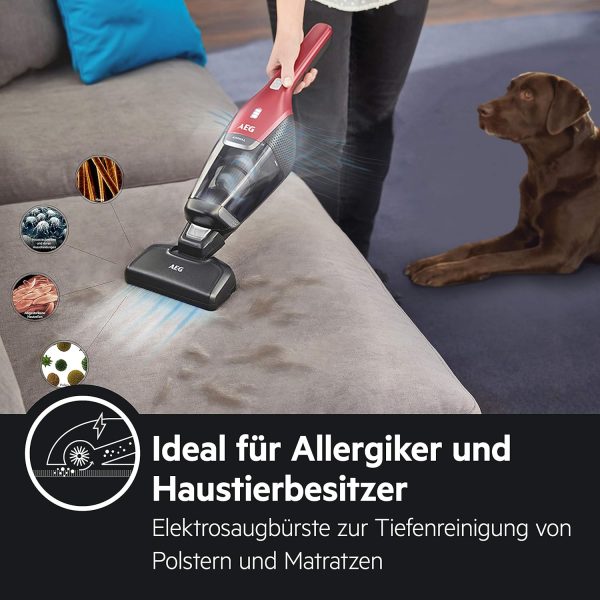 AEG Ergorapido CX7-2-45AN 2in1 Akku-Staubsauger / beutellos / Tierhaard??se / bis zu 45 Min. Laufzeit / freistehend / 180?? Drehgelenk / B??rstenreinigungsfunktion / LED-Licht / rot / Exklusiv bei Amazon – Bild 4
