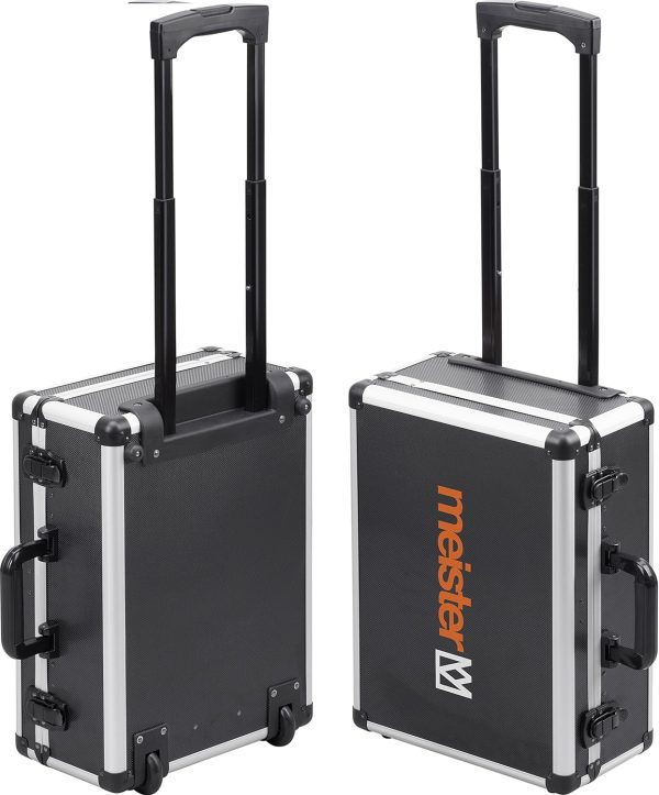 Meister Werkzeugtrolley 156-teilig - Werkzeug-Set-Mit Rollen- Teleskophandgriff/Profi Werkzeugkoffer befüllt/Werkzeugkiste fahrbar /Werkzeugbox komplett mit Werkzeug. Schwarz/Silber. 8971440 – Bild 3