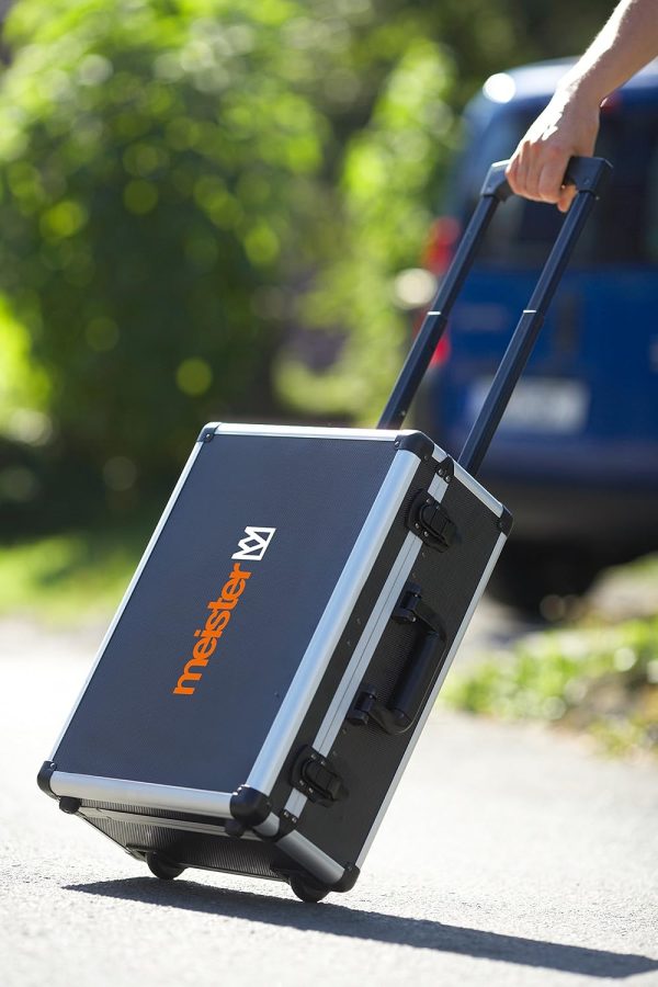 Meister Werkzeugtrolley 156-teilig - Werkzeug-Set-Mit Rollen- Teleskophandgriff/Profi Werkzeugkoffer befüllt/Werkzeugkiste fahrbar /Werkzeugbox komplett mit Werkzeug. Schwarz/Silber. 8971440 – Bild 5
