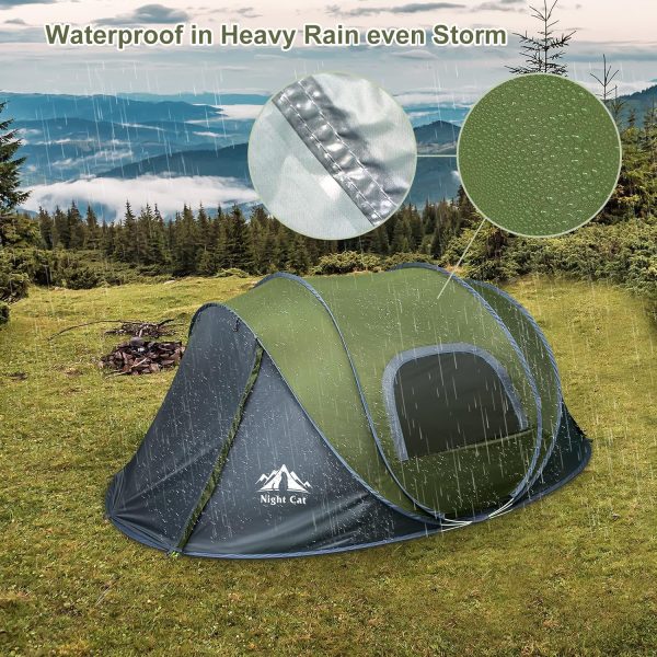 Night Cat Pop Up Zelt 2 4 Personen Wasserdicht Wurfzelt Atmungsaktiv Einfache Einstellung f??r Camping Wandern – Bild 4