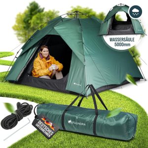 Pop Up Zelt 4 Personen - Wasserdicht [5000mm Wassers?ule] Wurfzelt 1-4 Personen | Auf- und Abbau in Sekunden - Strandzelt mit UV-Schutz -Blickdicht - Strand Camping Outdoor Reisen