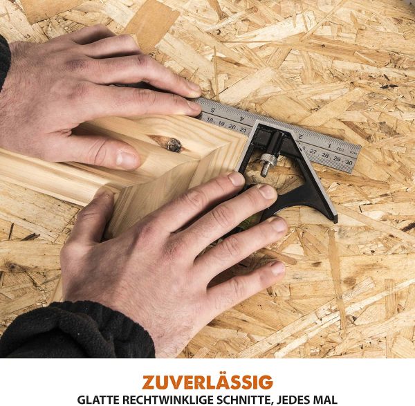 Evolution Gehrungssäge R210CMS | 1200 W Gehrungssäge | Inkl. Ø 210 mm HM-Sägeblatt Multi-Material-Schneiden Holz. Aluminium. Stahl. Kunststoff | 0°- 45° Fase und 45°- 45° Gehrungswinkel | Kappsäge – Bild 14