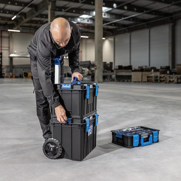 Högert Technik - 4 in 1 Kastenset. Satz Werkzeugkisten auf Rädern. Praktisch und Geräumig. Resistent Gegen Beschädigungen. Staubdicht. Robuste ABS-Verschlüsse. Modularer Aufbau - HT7G500 – Bild 4